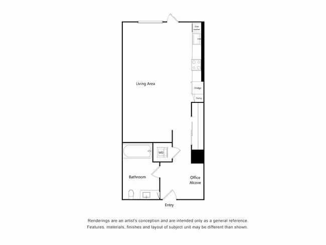 Studio A2 418 floor plan